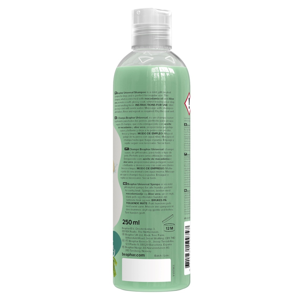 Beaphar Shampoo Universal Macadamia Oil and Aloe Vera for Dogs - 250ml