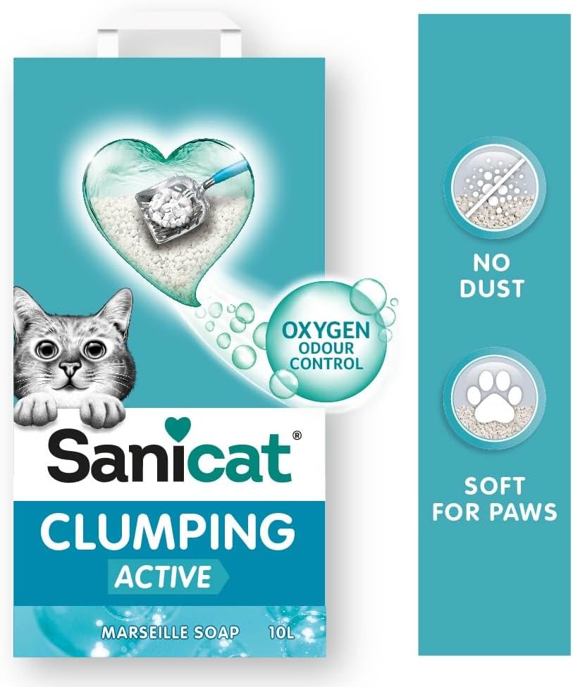 SANICAT Clumping White Active Cat Litter - 10L