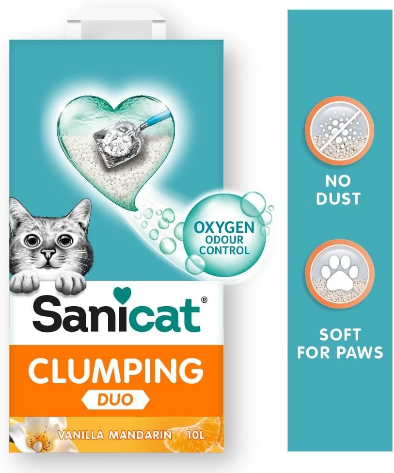 SANICAT Clumping White Duo Cat Litter - 10L