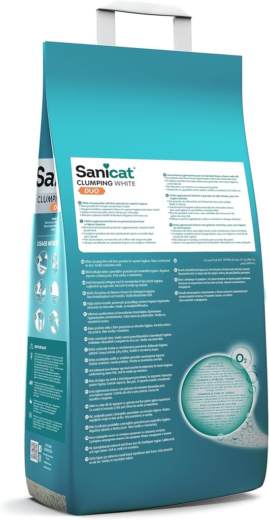 SANICAT Clumping White Duo Cat Litter - 10L