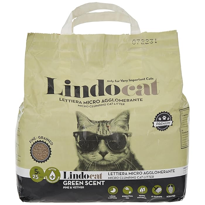 LindoCat Bentonite Green Scent - 5L (Pine and Vetiver Fragrance)