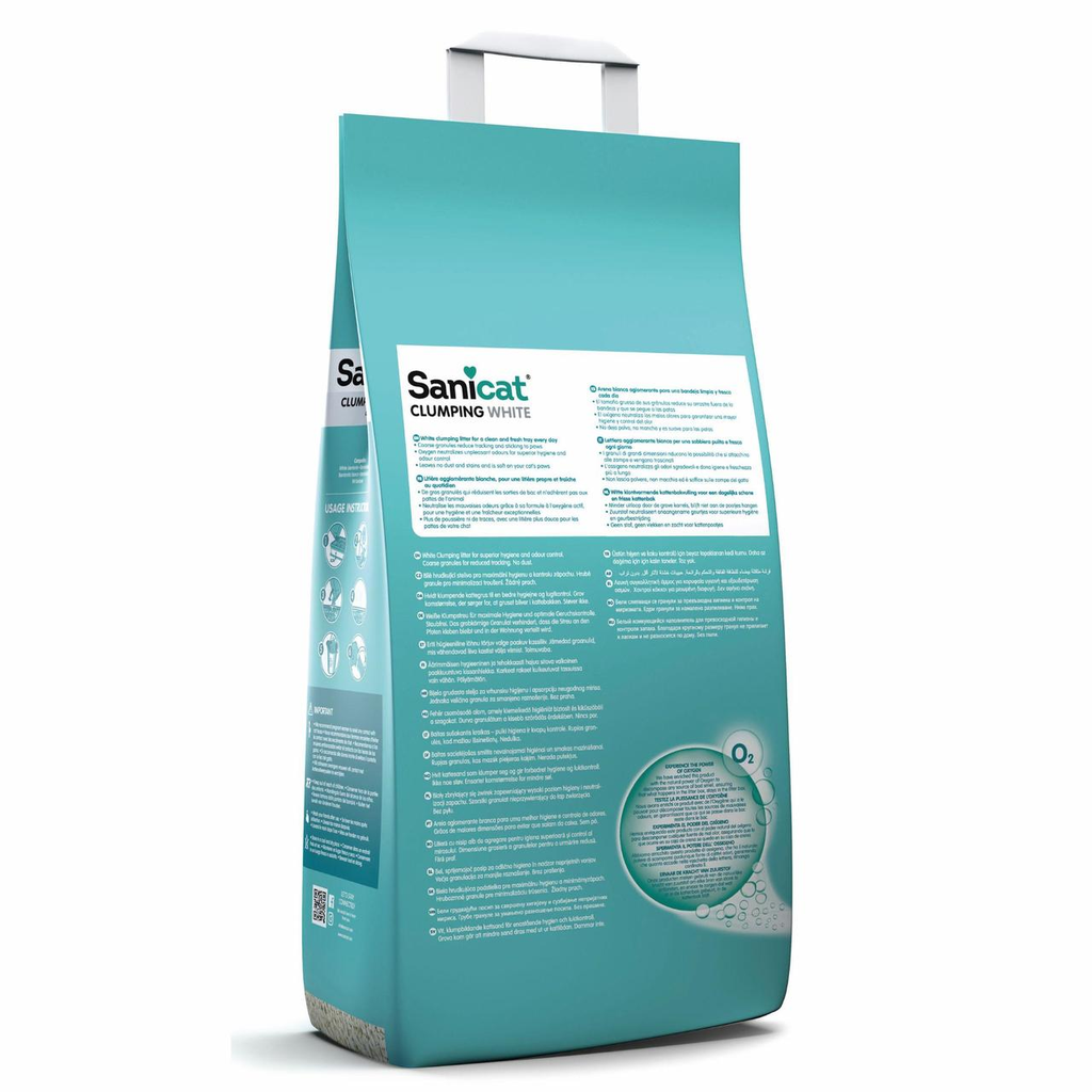 Sanicat Clumping White Unscented - 8L