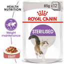 Royal Canin Feline Health Nutrition Sterilised Gravy Wet Food Pouches - 12 x 85g