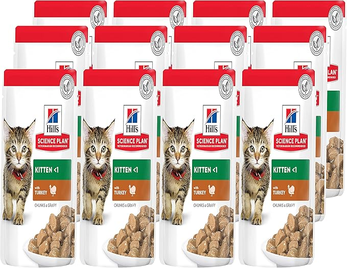 Hill’s Science Plan Tender Chunks In Gravy Kitten Turkey Pouches - 12x85g