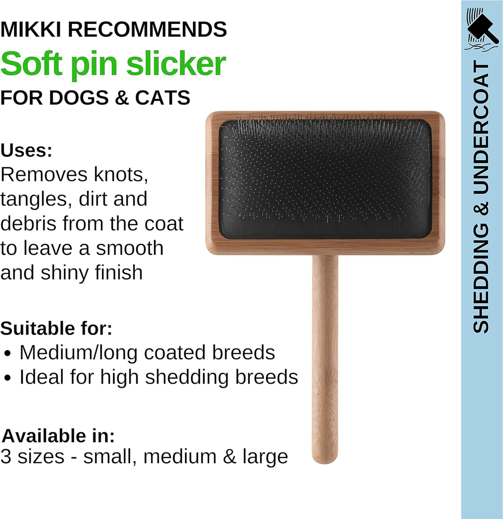 Mikki Bamboo Soft Pin Slicker - Small_3