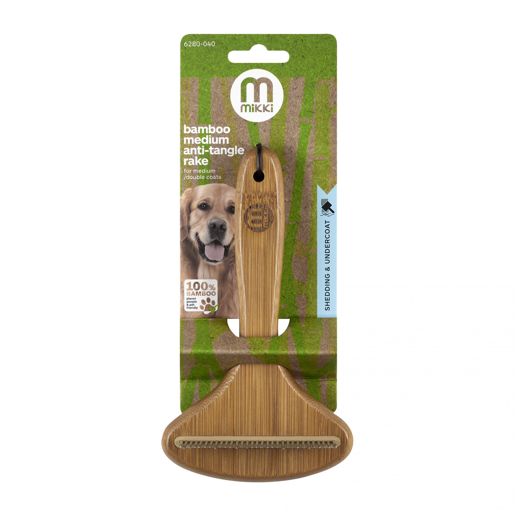 Mikki: Bamboo Anti-Tangle Rake - Medium