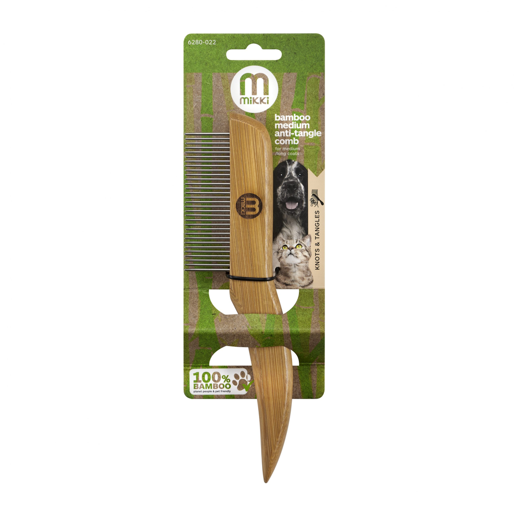 Mikki: Bamboo Anti-Tangle Comb - Medium