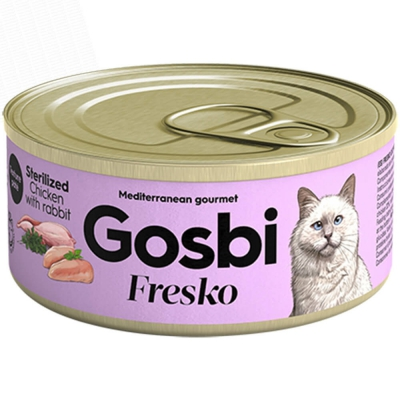 Gosbi: Fresko Sterilized Wet Food Can - 70g | Chicken with Rabbit