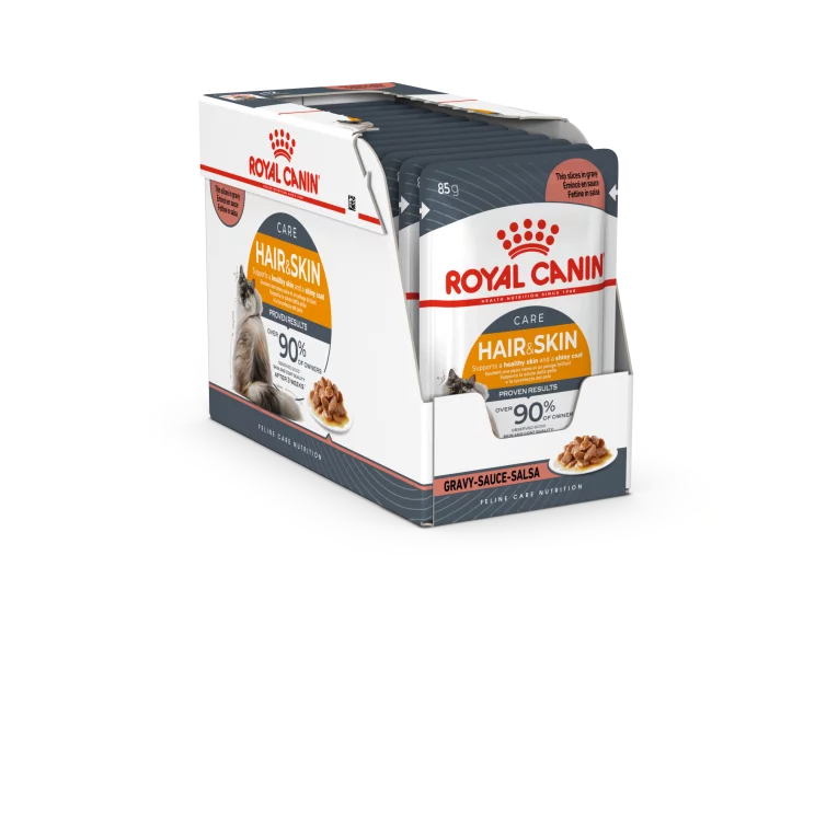 Royal Canin Feline Care Nutrition Hair & Skin Gravy Intense Beauty Wet Food Pouches - 85g