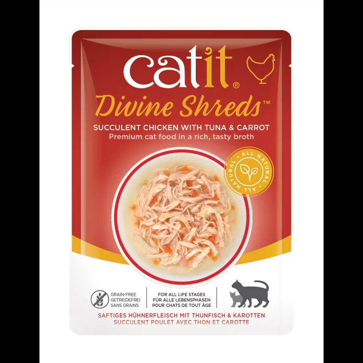 Catit: Divine Shreds Pouch - 75g | Chicken with Tuna & Carrot