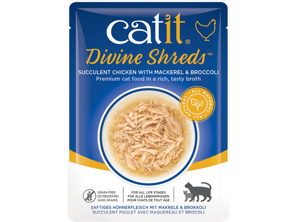 Catit: Divine Shreds Pouch - 75g | Chicken with Mackerel & Broccoli