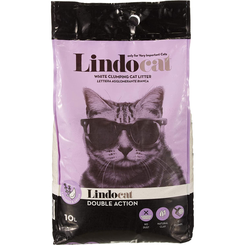 LindoCat White Bentonite Double Action - 10L (Lavender)