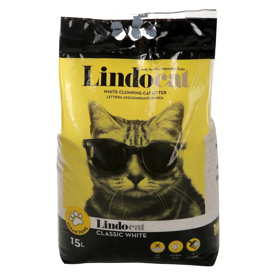 LindoCat White Bentonite Classic White - 15L (Fragrance Free)