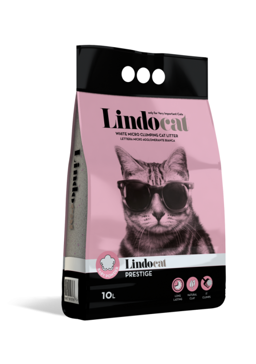 LindoCat White Bentonite Prestige - 10L (Baby Powder Fragrance)