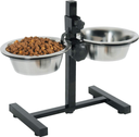 Zolux: Adjustable Stand with Stainless Steel Dog Bowls - 0.7L