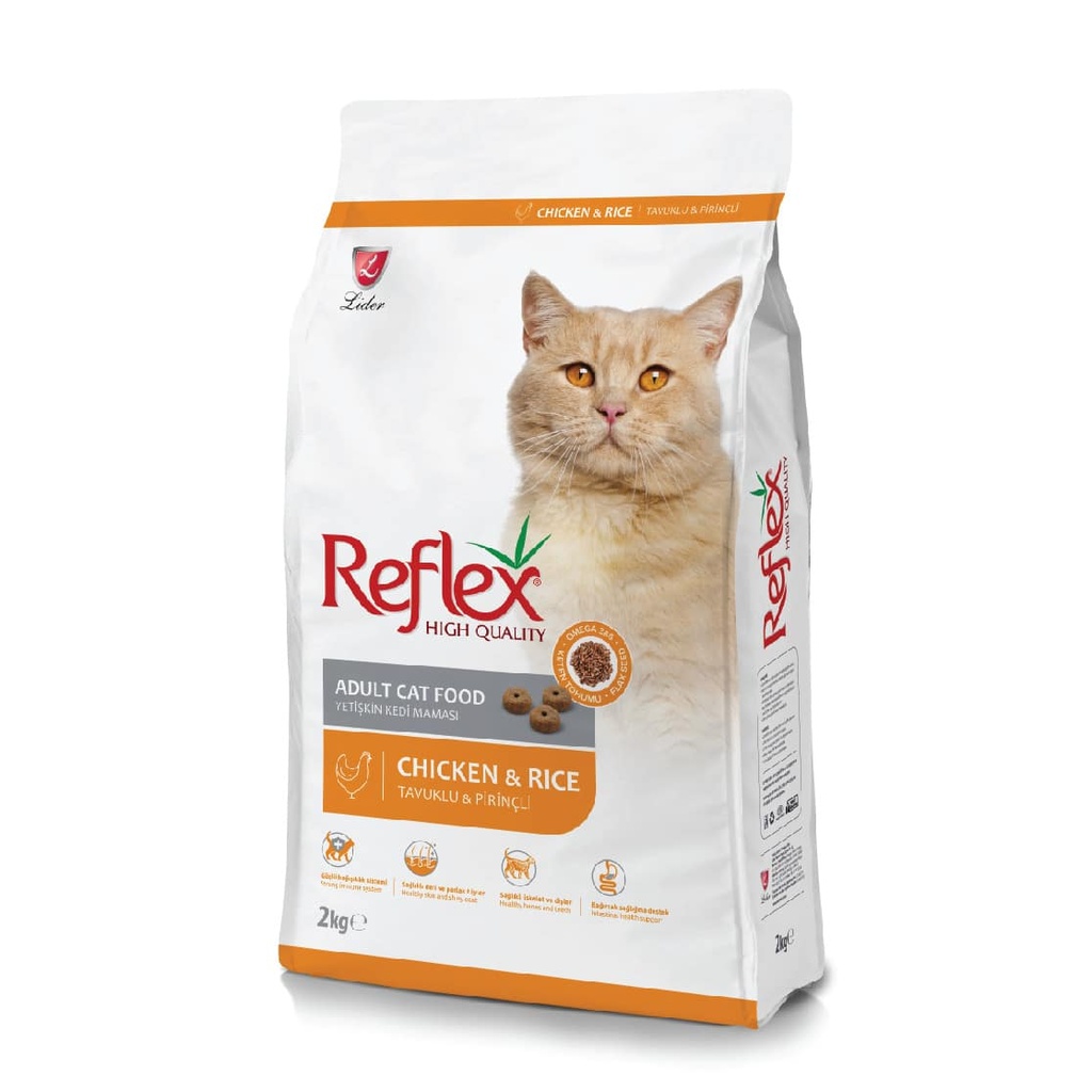 Reflex: High Quality Adult Cat Food- 2kg | Chicken and Rice