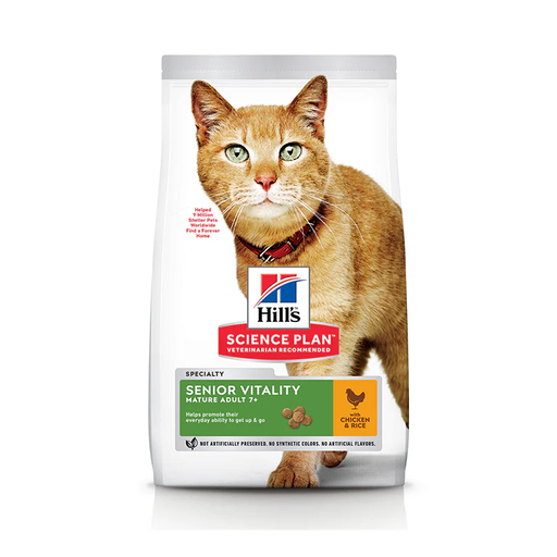 Hill's Science Plan Senior Vitality Mature Adult 7+ Cat Food with Chicken & Rice - 1.5kg