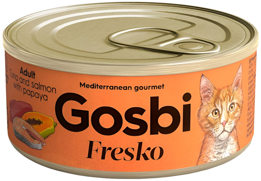 Gosbi: Fresko Adult Cat Wet Food Can - 70g | Tuna and Salmon with Papaya