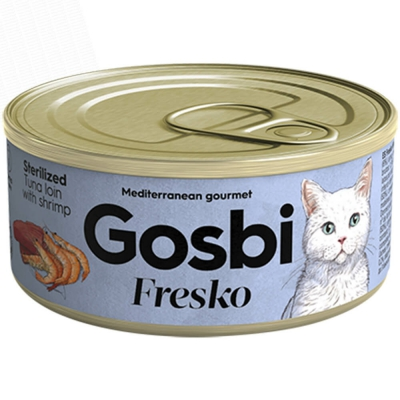 Gosbi: Fresko Sterilized Wet Food Can - 70g | Tuna Loin with Shrimp