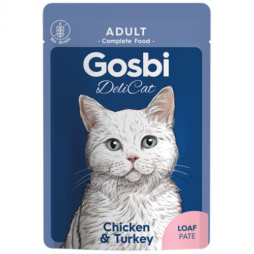 Gosbi: Delicate Adult Cat Treat in Pouch - 70g | Chicken & Turkey Loaf