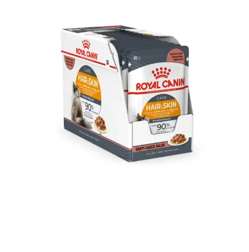 Royal Canin Feline Care Nutrition Hair & Skin Gravy Intense Beauty Wet Food Pouches - 85g