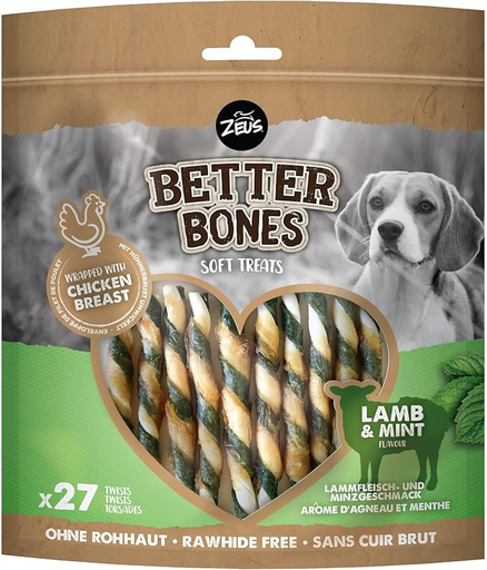 Zues: Better Bones Twists - 308g | Lamb & Mint Wrapped